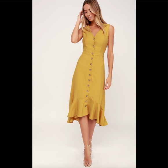 Lulus Dresses & Skirts - NWT LULU'S When We First Met Mustard Yellow Dress